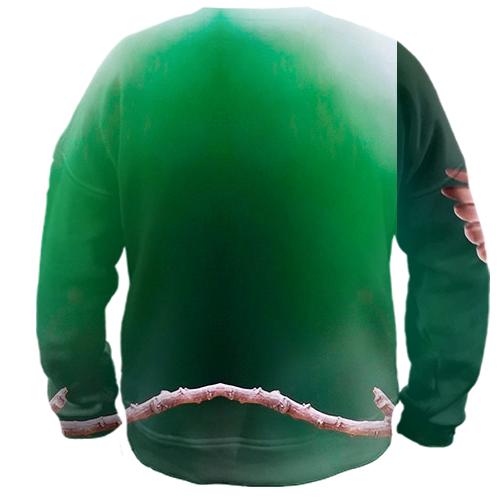 3D свитшот с влюбленными птицами на ветке (вид сзади)