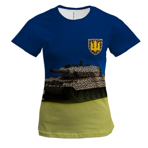 Жіноча 3D футболка "Український Леопард" (вид спереду)
