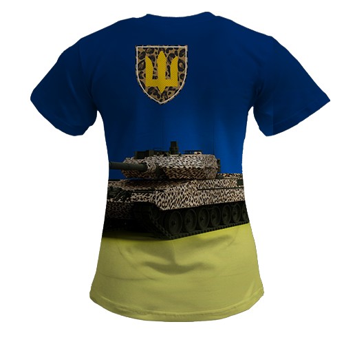 Жіноча 3D футболка "Український Леопард" (вид ззаду)