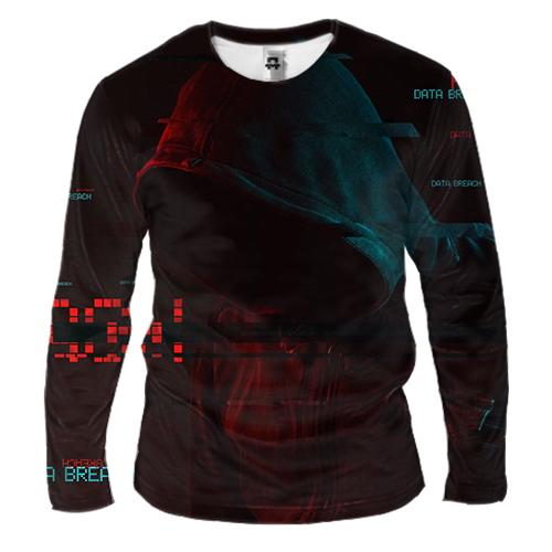 Мужской 3D лонгслив "Dark Net" (вид спереди)