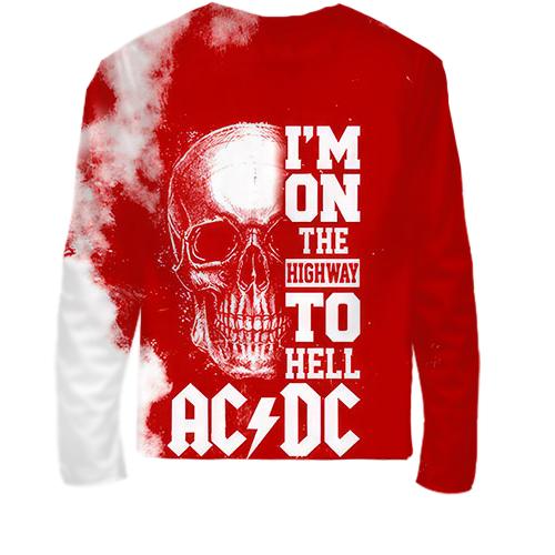 Детский 3D лонгслив "AC/DC" (вид сзади)