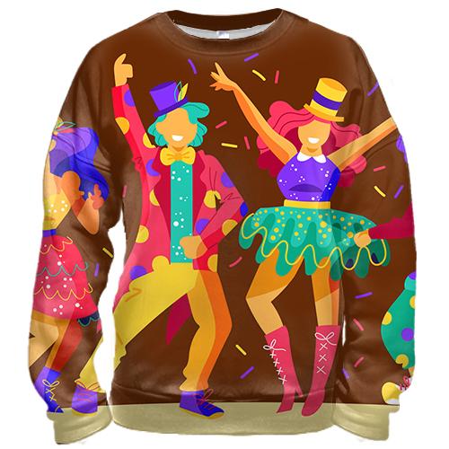 3D світшот з танцюючими людьми (вид спереду)