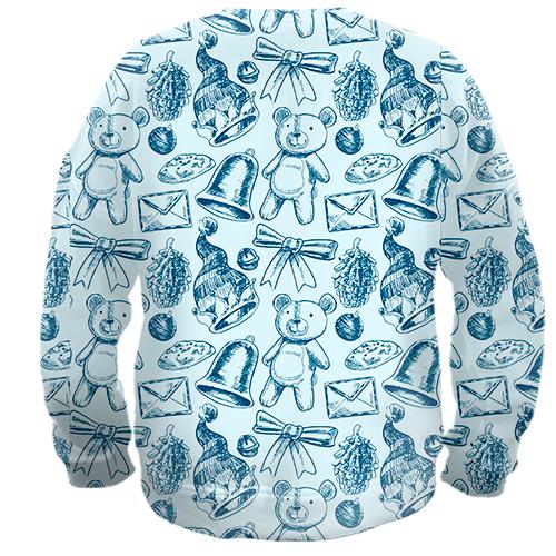 3D свитшот Новогодний паттерн 21 (вид сзади)