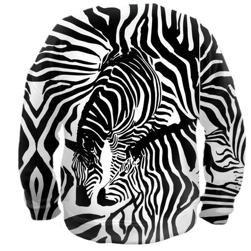 3D свитшот "Абстракция из зебр" (вид сзади)