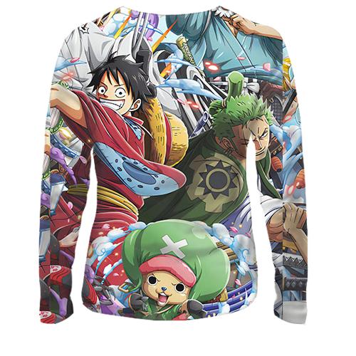 Женский 3D лонгслив Герои аниме One Piece (вид сзади)