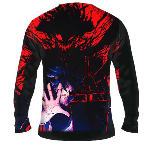 Чоловічий 3D лонгслів Аста та його демон - Black Clover (вид ззаду)