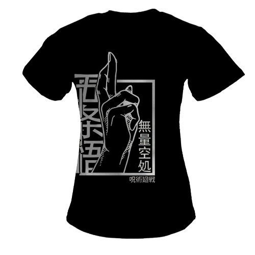 Жіноча 3D футболка Божевільний Сатору - Магічна Битва (вид ззаду)