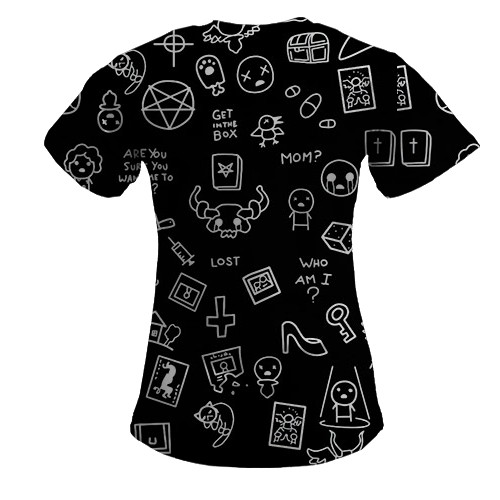 Женская 3D футболка The Binding of Isaac (вид сзади)