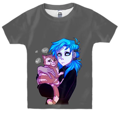 Детская 3D футболка Салли и Гизмо - SALLY FACE (вид спереди)