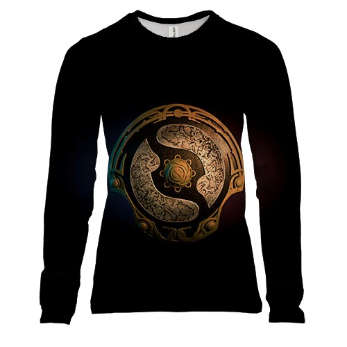 Женский 3D лонгслив The International - Dota 2 Aegis (вид спереди)