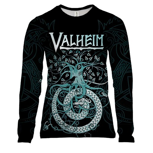 Жіночий 3D лонгслів Valheim (вид спереду)