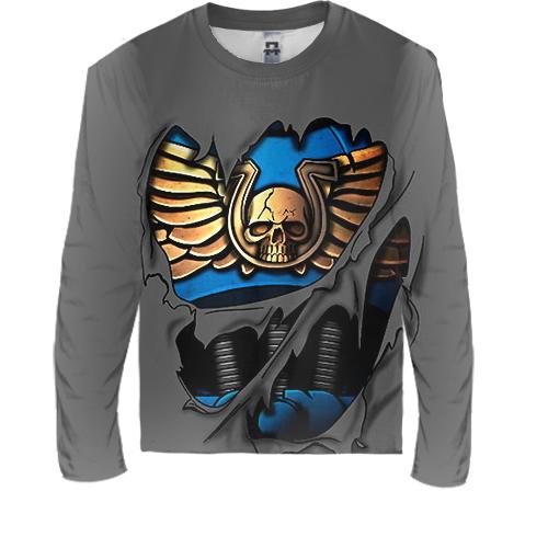 Детский 3D лонгслив Броня Ультрамаринов - WH 40k (вид спереди)