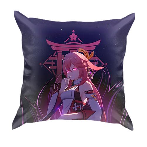 3D подушка Genshin Impact - Яэ Мико (вид спереди)