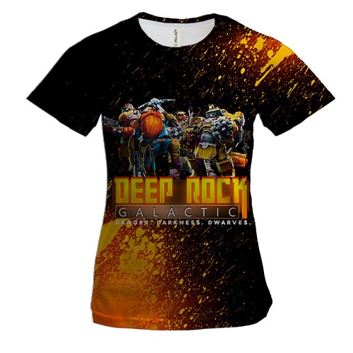 Женская 3D футболка Deep Rock Galactic - Dwarfs (вид спереди)