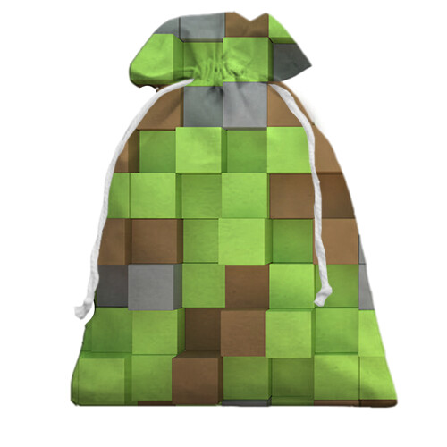 Подарочный мешочек Minecraft Cubes (вид спереди)