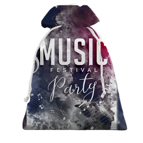 Подарунковий мішечок Music festival party (вид спереду)