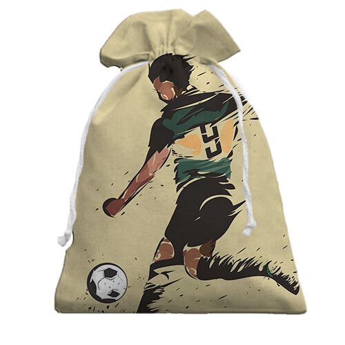 Подарочный мешочек Football player Art (вид спереди)