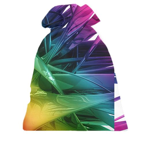 Подарочный мешочек Радужная 3D абстракция (вид сзади)