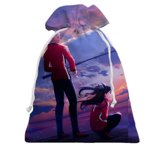 Подарунковий мішечок Anime girl and boy. (вид спереду)