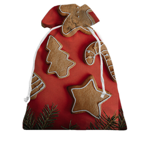 Подарочный мешочек Christmas gingerbread (вид сзади)