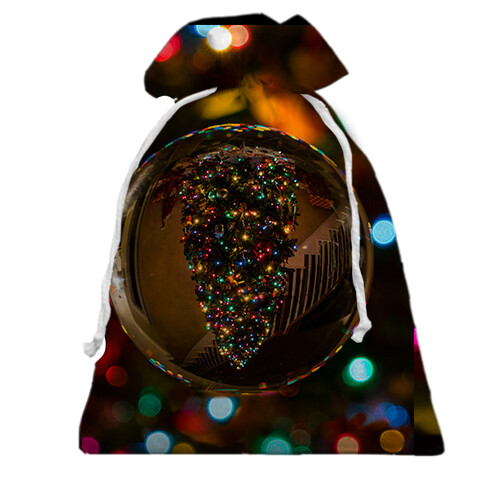 Подарунковий мішечок Ball with Christmas tree 2 (вид ззаду)