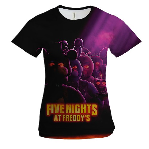 Женская 3D футболка FNaF, movie poster (вид спереди)