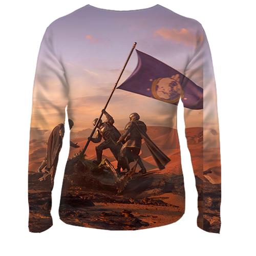 Женский 3D лонгслив Helldivers II - Democracy and Freedom (вид сзади)