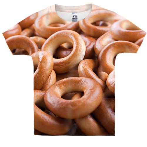 Дитяча 3D футболка з бубликами (вид спереду)