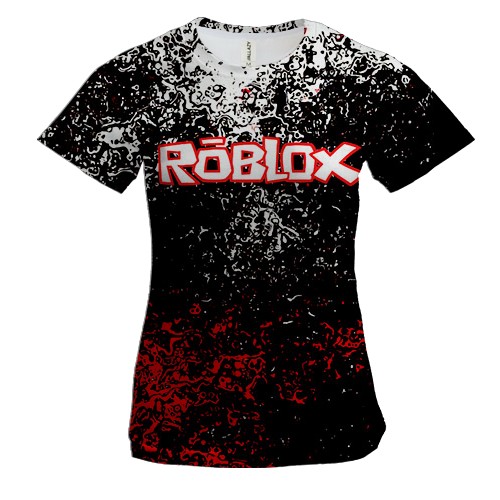 Женская 3D футболка Roblox, game logo (вид спереди)