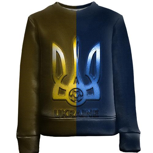 Детский 3D свитшот Футбол Украины (вид спереди)