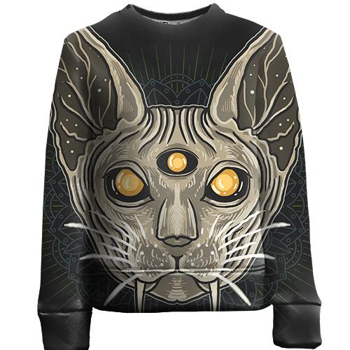 Детский 3D свитшот Сфинкс со всевидящим оком (вид спереди)