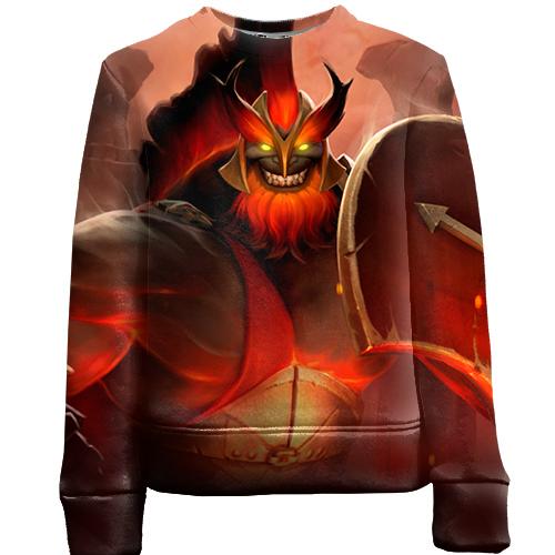 Детский 3D свитшот Воин с рыжей бородой (вид спереди)