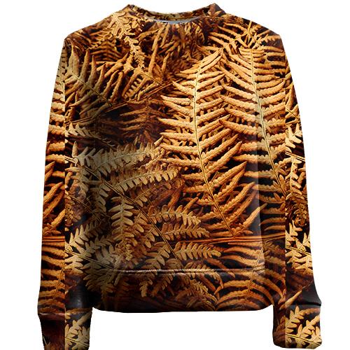 Детский 3D свитшот Yellow leaves pattern (вид спереди)