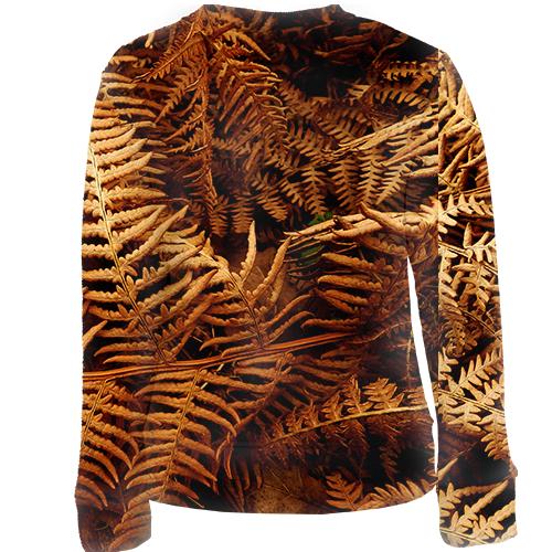 Детский 3D свитшот Yellow leaves pattern (вид сзади)