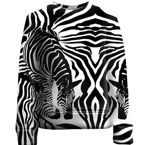 Детский 3D свитшот "Абстракция из зебр" (вид спереди)