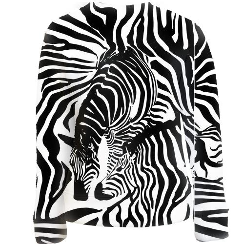 Детский 3D свитшот "Абстракция из зебр" (вид сзади)