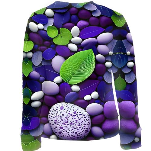 Дитячий 3D світшот з фіолетовою галькою (вид ззаду)