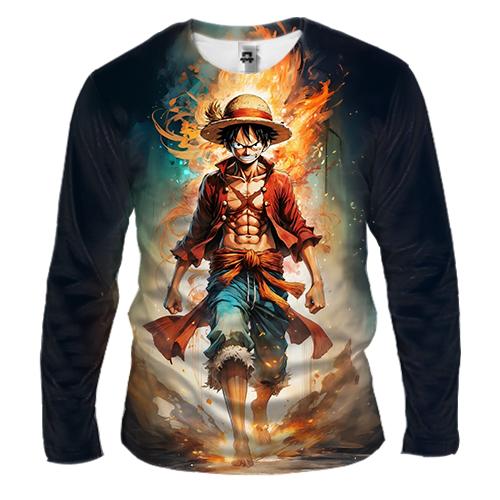 Мужской 3D лонгслив Луффи - One Piece (2) (вид спереди)