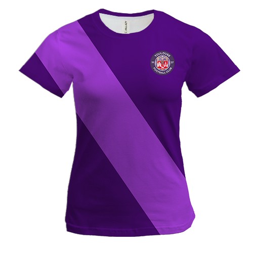 Женская 3D футболка форма ФК Тулуза (вид спереди)