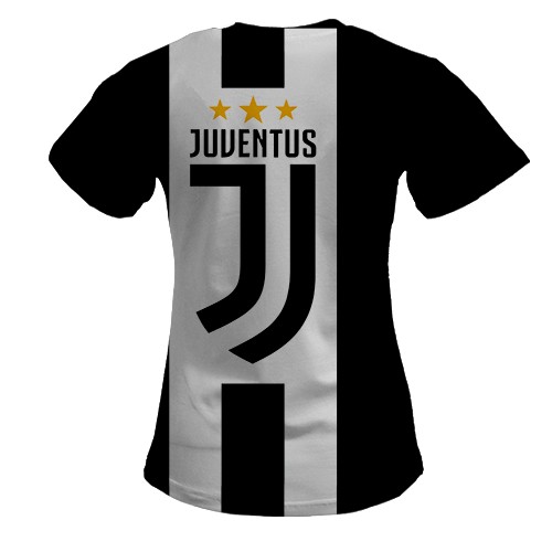 Жіноча 3D футболка форма ФК Ювентус (вид ззаду)