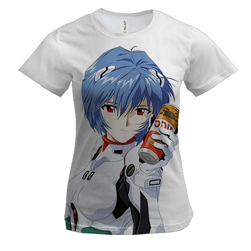 Жіноча 3D футболка Аянамі Рей з кавою (вид спереду)