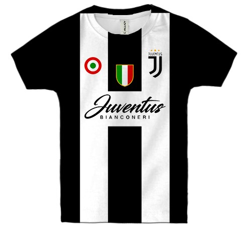Дитяча 3D футболка форма ФК Ювентус (вид спереду)