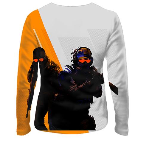 Женский 3D лонгслив Counter-Strike 2 (вид сзади)