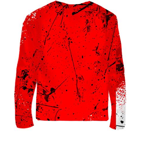 Детский 3D лонгслив Цветение Сакуры (вид сзади)