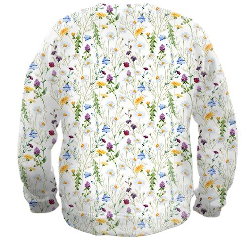 3D свитшот Полевые цветы (вид сзади)