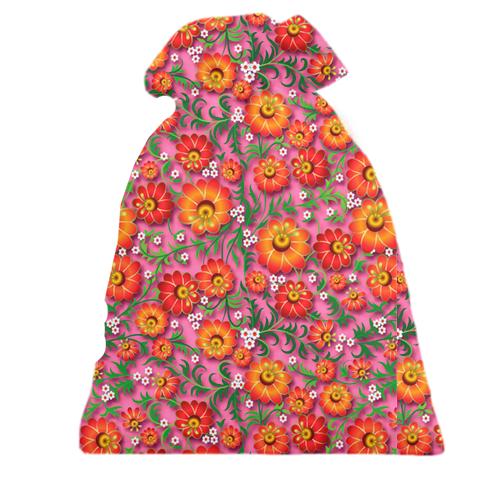 3D Подарочный мешочек с петриковской росписью (розовая) (вид сзади)