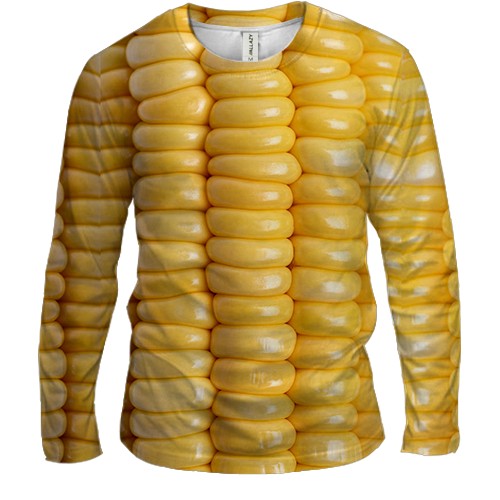 Чоловічий 3D лонгслів Кукурудза (вид спереду)