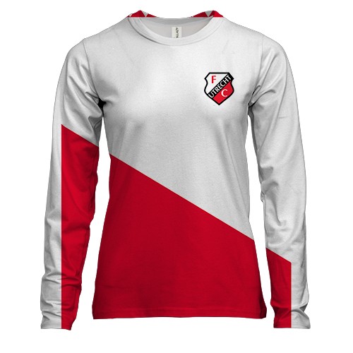 Женский 3D лонгслив форма ФК Утрехт (вид спереди)