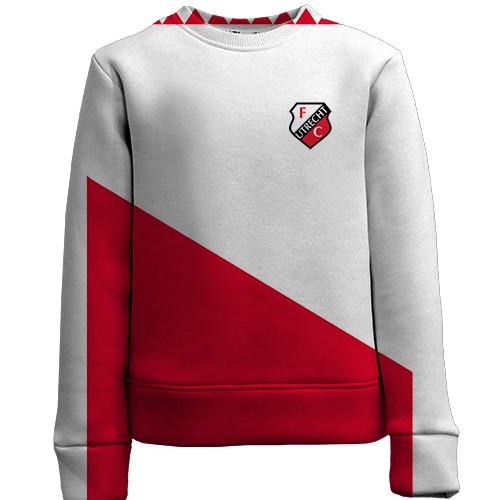 Детский 3D свитшот форма ФК Утрехт (вид спереди)