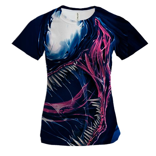 Женская 3D футболка ВЕНОМ (вид спереди)